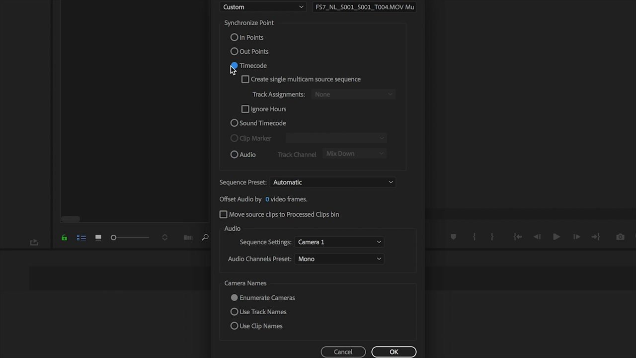 Using Timecode Sync in Adobe Premiere for Audio Editing