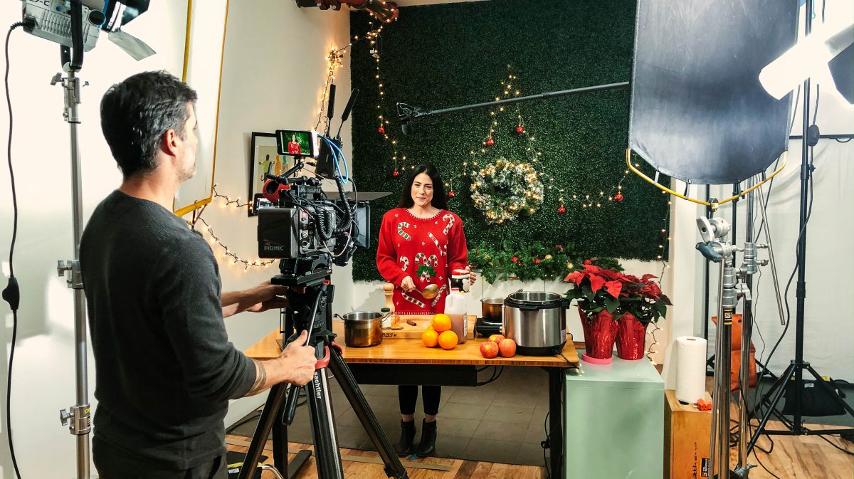 Behind the scenes of holiday video