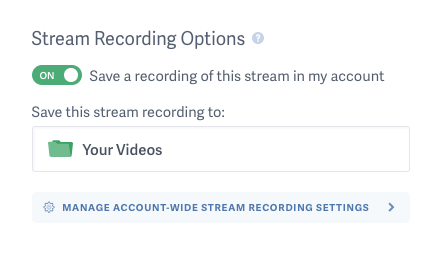 SproutVideo live stream recording feature
