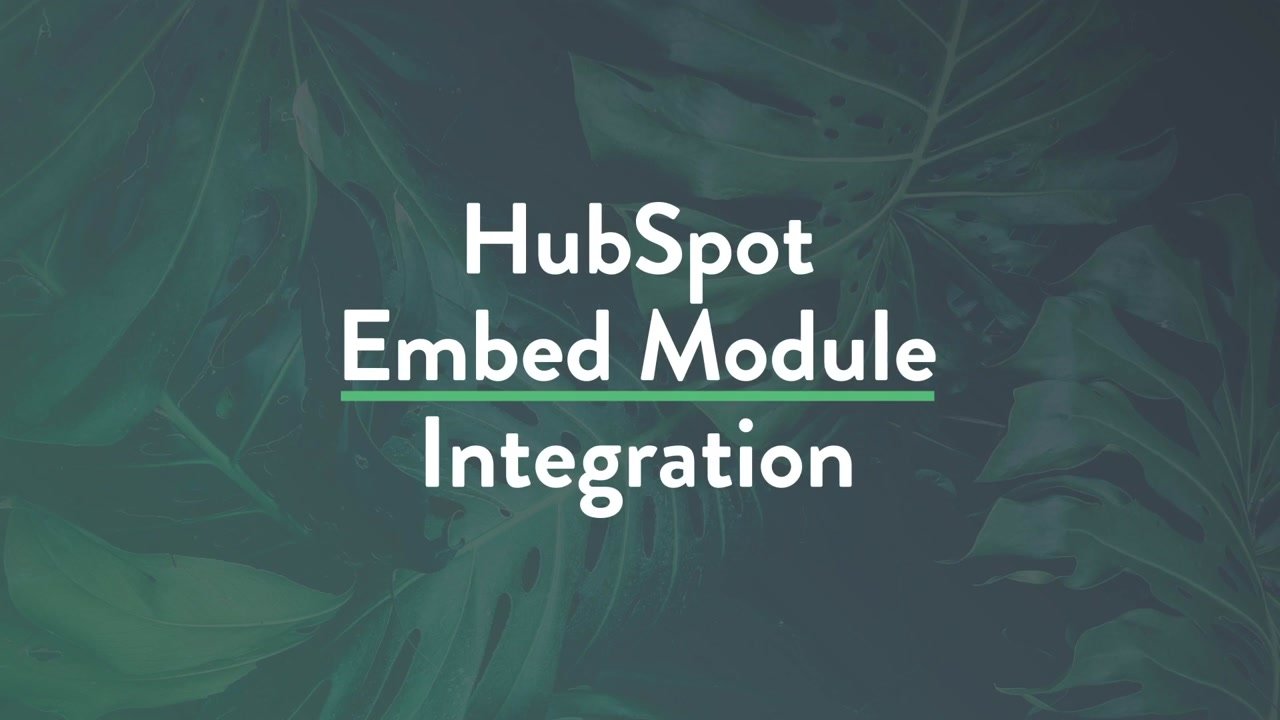 leafy background with text overlay about hubspot and sproutvideo integration