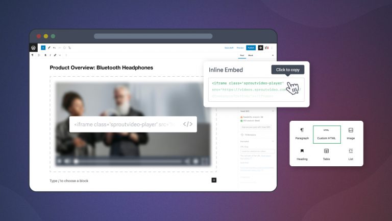 embed video on website
