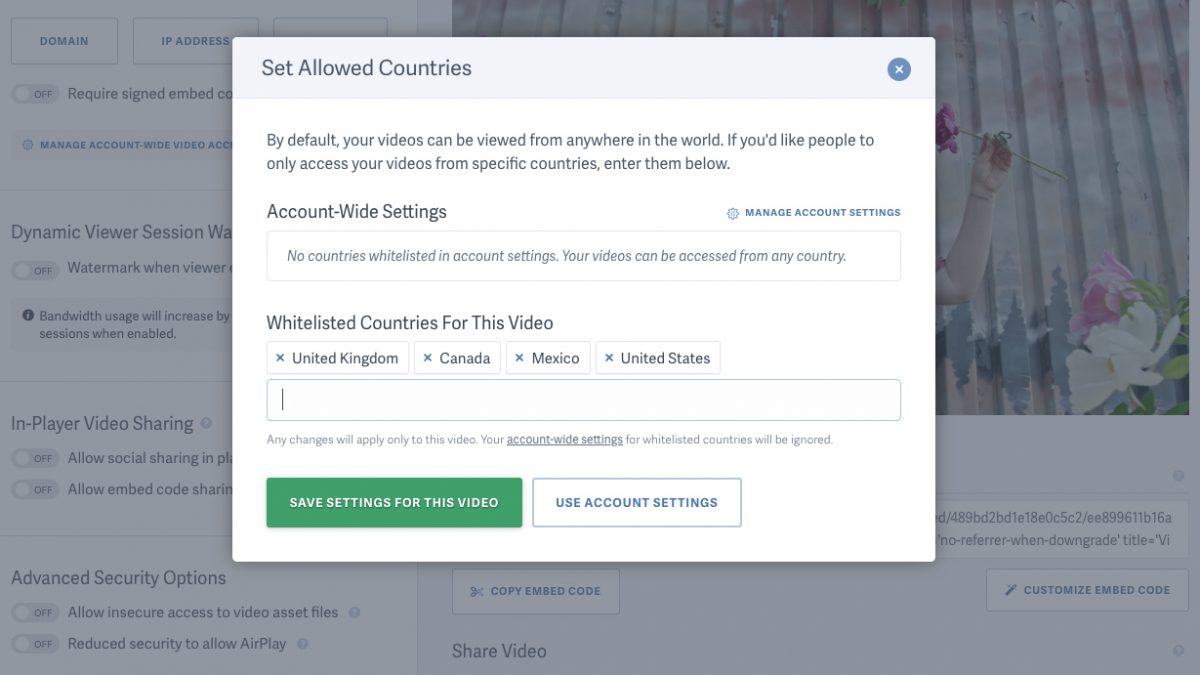 geo whitelisting sproutvideo