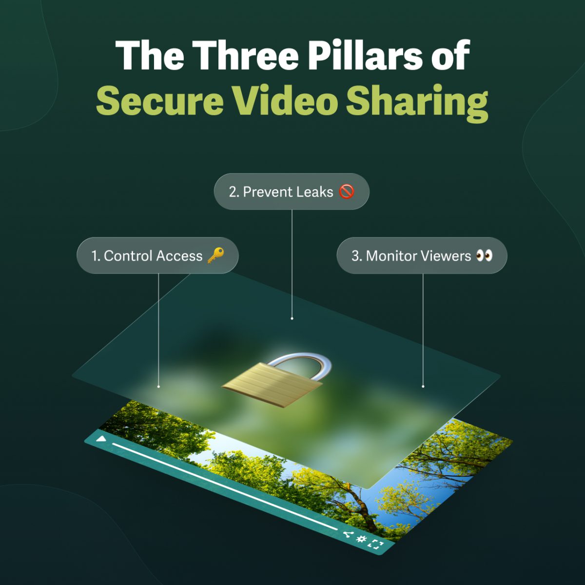 video player with a layer illustrating secure access