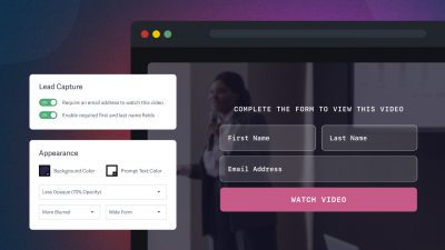 video player with customized lead capture for gated video content
