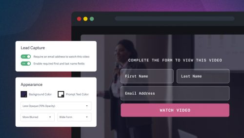 video player with customized lead capture for gated video content
